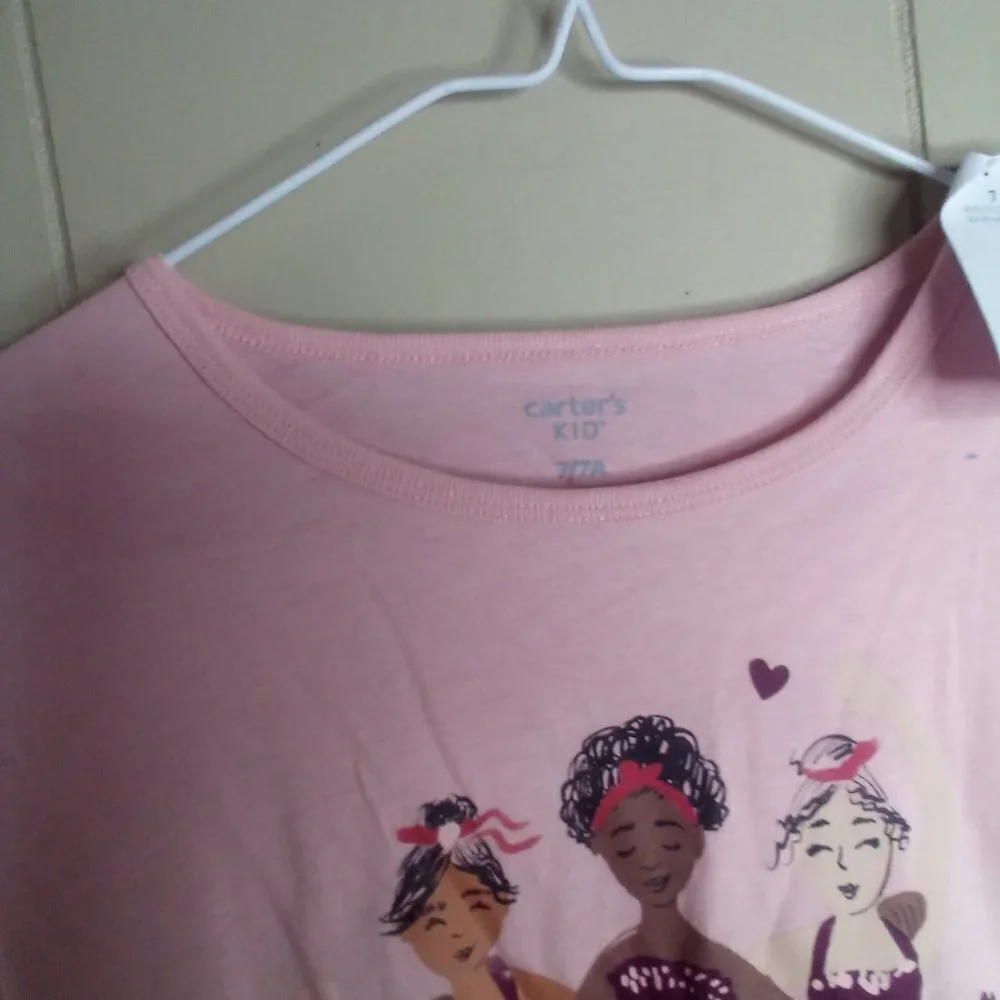 Carter's Kids Long Sleeve Shirt 7 Pink Ballerina Dance